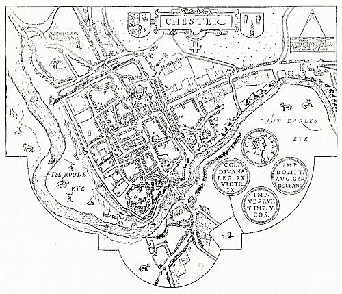 Speed's 1610 map of Chester - 85kB jpg