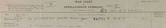 War Diary 23 November 1917 - kB jpg