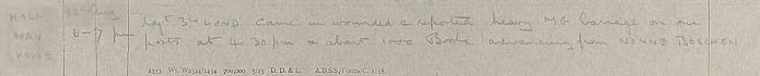 167/Bde War Diary - Jack wounded -  9kB jpg