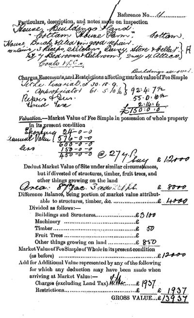 Cottam 1910 Valuation Survey, page 2 - 75kB jpg