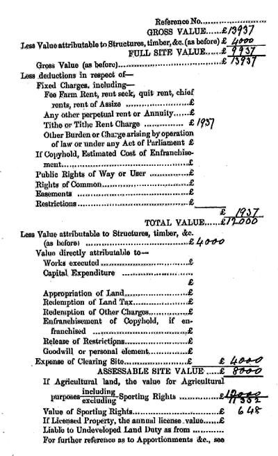 Cottam 1910 Valuation Survey, page 4 - 69kB jpg