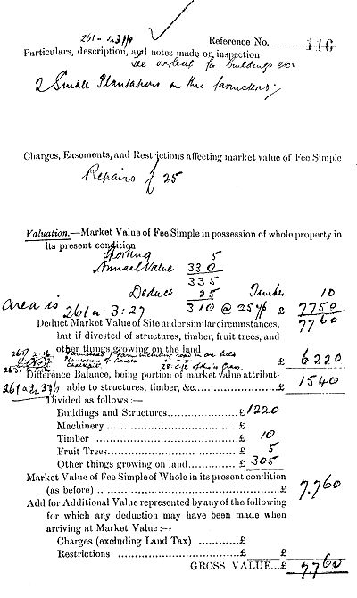 Great Houndales Valuation Survey 1910, page 2 of 4 - 65kB jpg