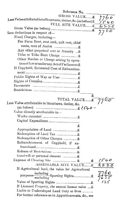 Great Houndales Valuation Survey 1910, page 4 of 4 - 68kB jpg