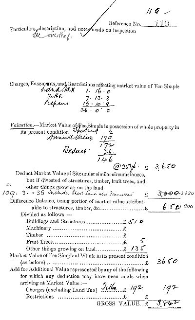 Little Houndales 1910 Valuation Survey, page 2 - 74kB jpg