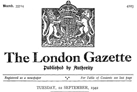 Margaret Anderson London Gazette notice - 20kB jpg