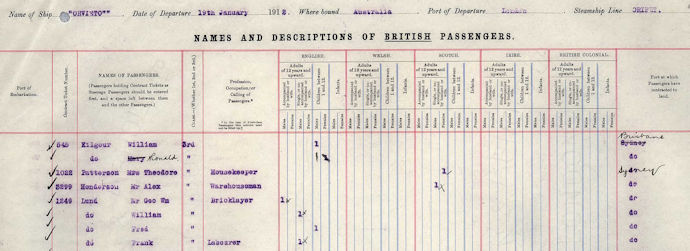 Agnes Lund's emigration record - 44kB jpg