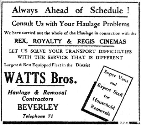 Watts Bros advert from 1935 - 51kB jpg