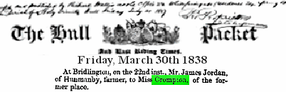 Hull Packet announcement of marriage - 26Kb gif