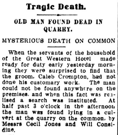 Caleb's death notice - 54kB jpg