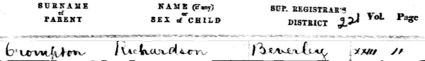 GRO registration for TR Crompton - 19Kb gif