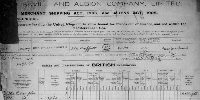 TR Crompton's departure from UK 13 November 1908 - 58Kb jpg