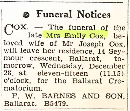 Emily Blackman's funeral 1960 - 57kB jpg