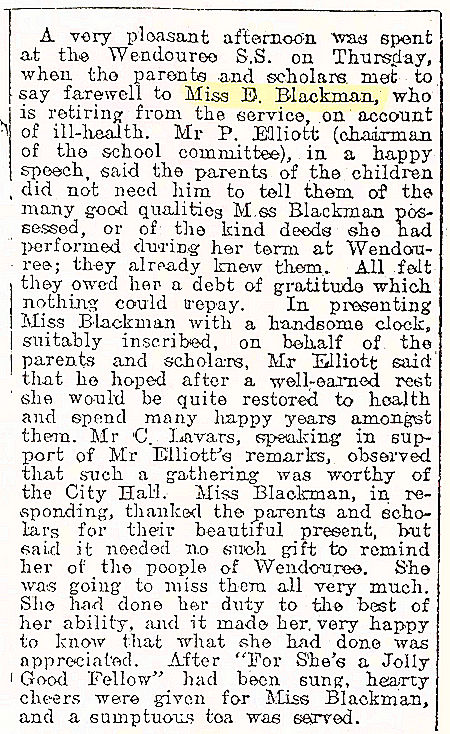 Emily Blackman's retirement - 168kB jpg