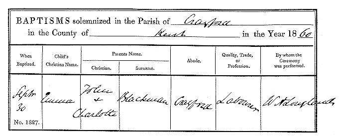 Emma Blackman's baptism - 39kB jpg