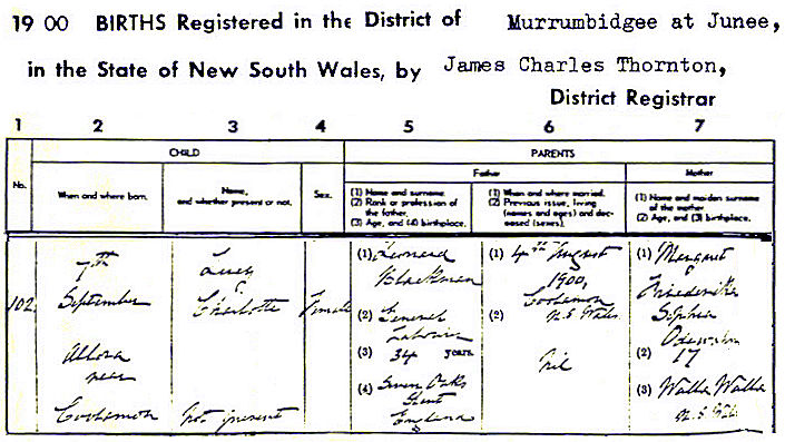 Lucy Blackman's birth certificate #1 - 88kB jpg