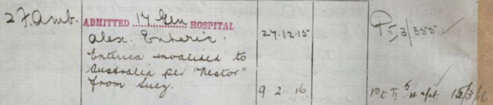 Tom Blackman's repatriation record - 17kB jpg
