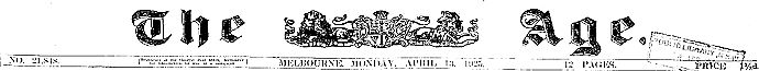 The Age Banner 13 April 1925 - 16kB jpg