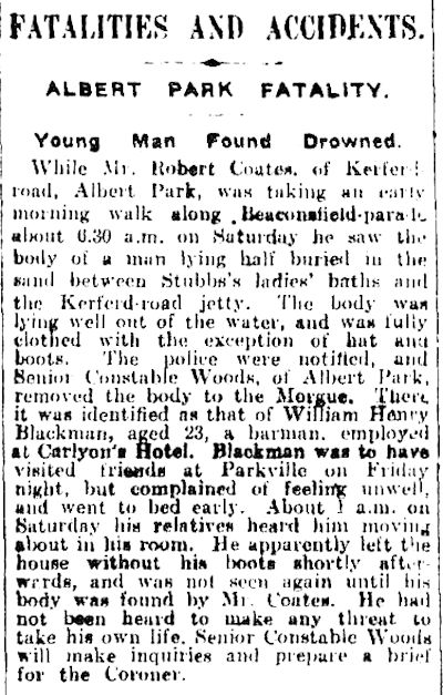 WH Blackman's death The Age 13 April 1925 - 93kB jpg