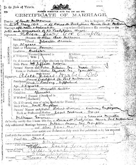 William and Alice's marriage certificate - 85Kb gif