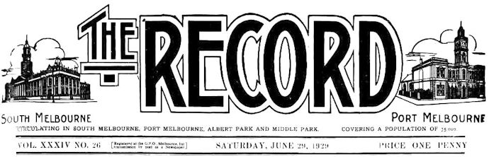 Emerald Hill Record 29 June 1929 banner - 46kB jpg