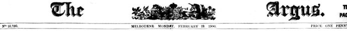 Argus masthead 19 February 1900 = 11kB jpg
