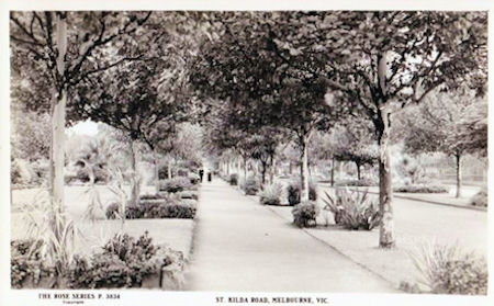 St Kilda Road, Melbourne, circa 1920 - 43kB jpg