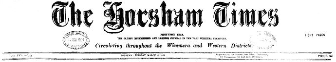 Horsham Times banner 11 March 1924 - 26kB jpg