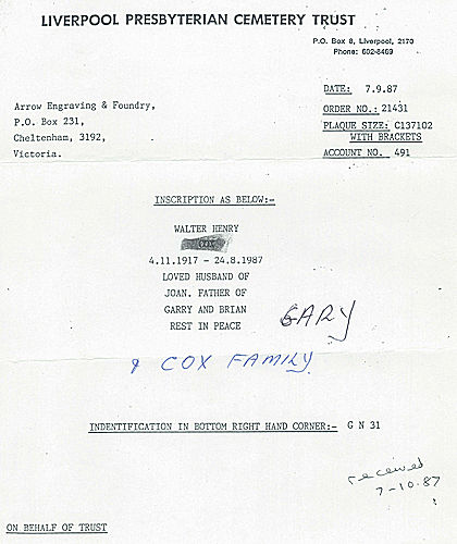 Walter Crompton-Cox burial form - 40kB jpg