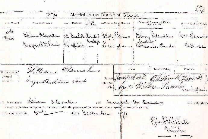 Wilhelm Odewahn's marriage certificate - 90kB jpg