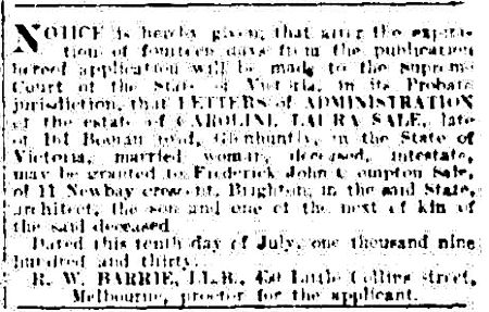  Caroline Luara Sale's probate - kB jpg