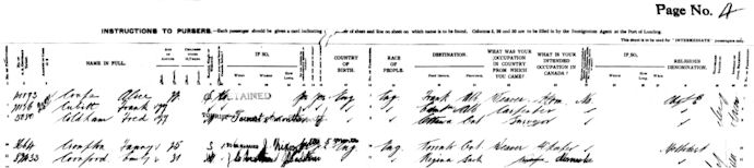 Fanny Crompton passenger list - 35kBjpg