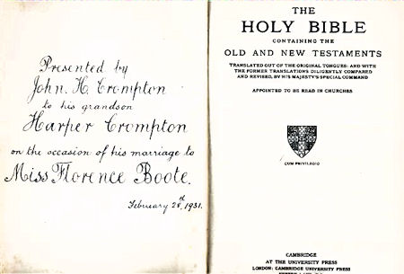 Harper Crompton's bible - 22kB jpg