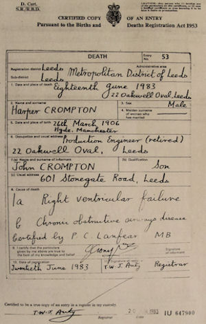 Harper Crompton's death certificate 1983 - 33kB jpg