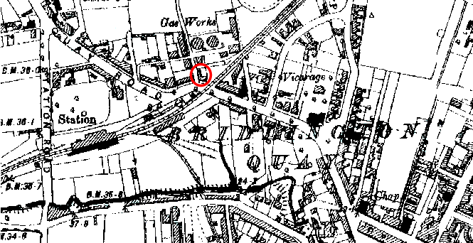 1893 Map locating Quay Road Bridlington - 22kB gif