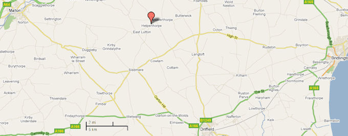 Map locating Helperthorpe - 32kB jpg