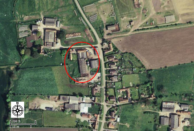 Aerial photograph Rowgate Farm, Thorpe Bassett - 90kB jpg