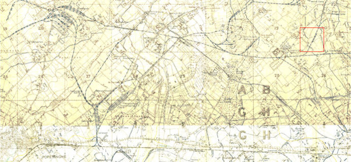 Trench map Elverdinge 21 July 1918 - 77kB jpg