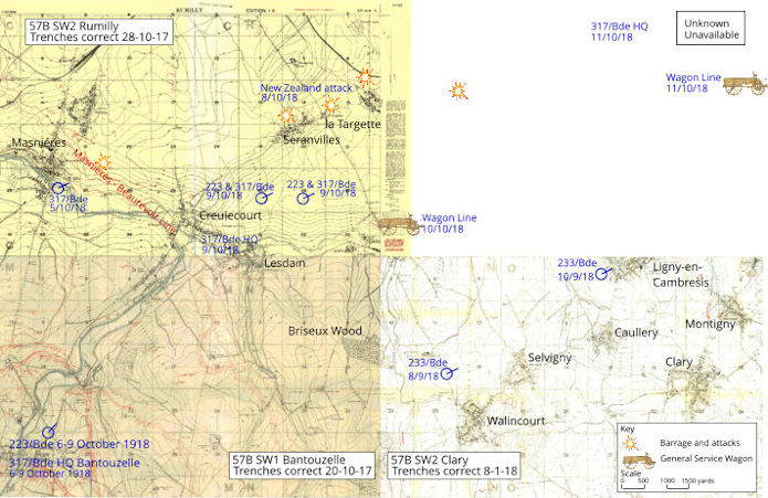 Harry Crompton trench map October 1918 - 84 kB jpg