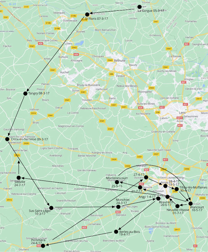 The journey to Wancourt - 151kB jpg