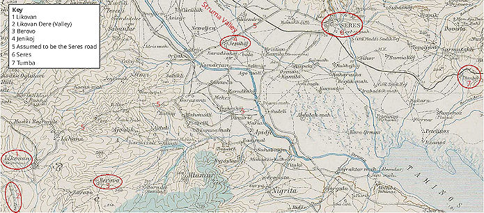 Map locating 3/London's action - 121kB jpg