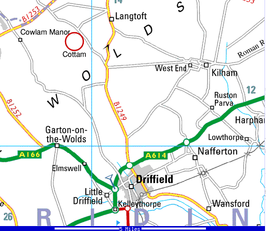 Map showing position of Cottam House - Kb gif