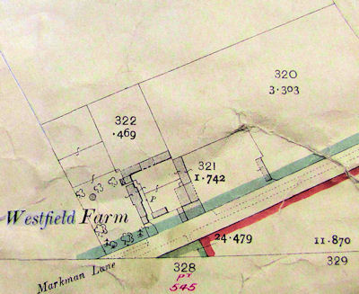 The 1911 Valuation Survey map of Westfield Farm - 38kB jpg
