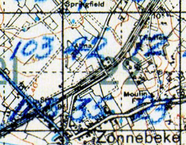Map showing bodies recovered in 1919 - 55kB jpg