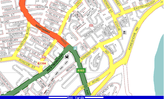 Map location Westbourgh, Scarborough - 32Kb gif