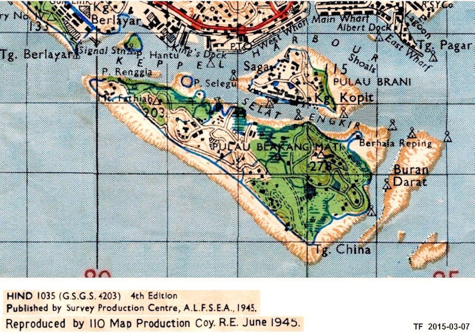 Map of Keppel Harbour 1945 - 148kB jpg
