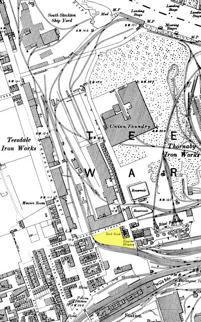 An 1899 map locating Red Rover - 111kB jpg