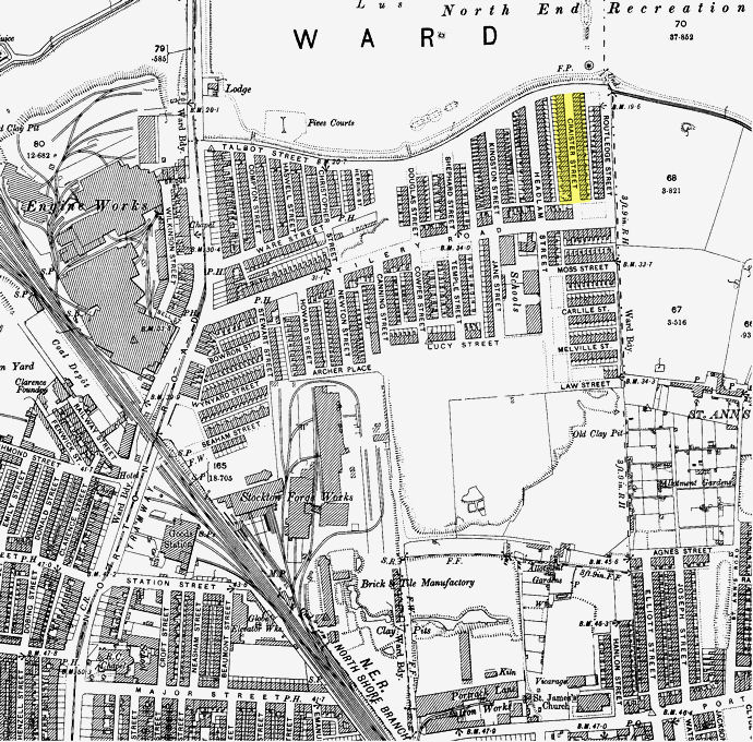 A map locating Craister Street in 1899 - 196kB jpg