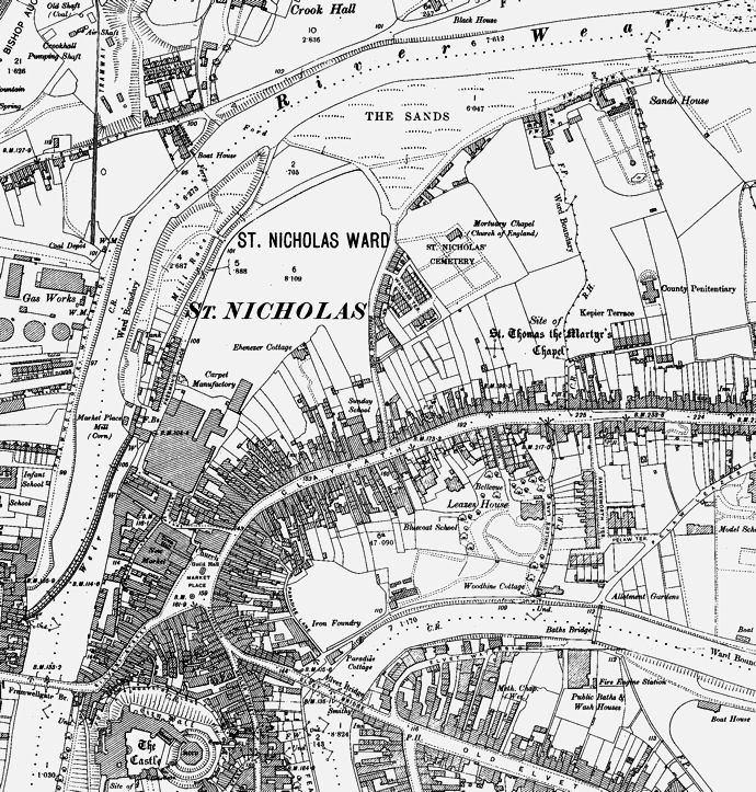 An 1894 map of The Sands, Durham - 215KB gif