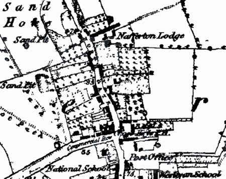Map locating North Street, Nafferton in 1854 - 67kB gif