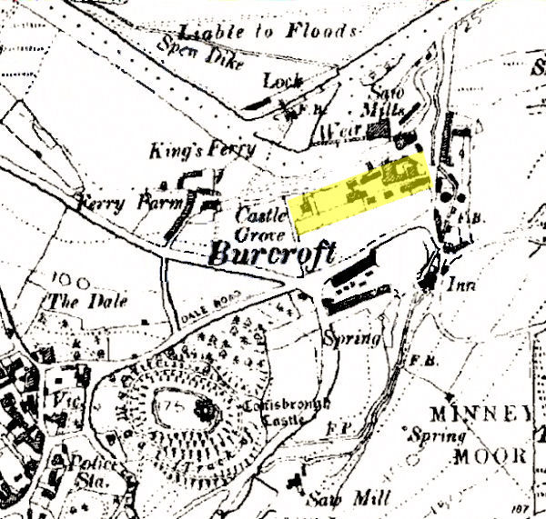 A 1903 map locating Burcroft - 112kB jpg